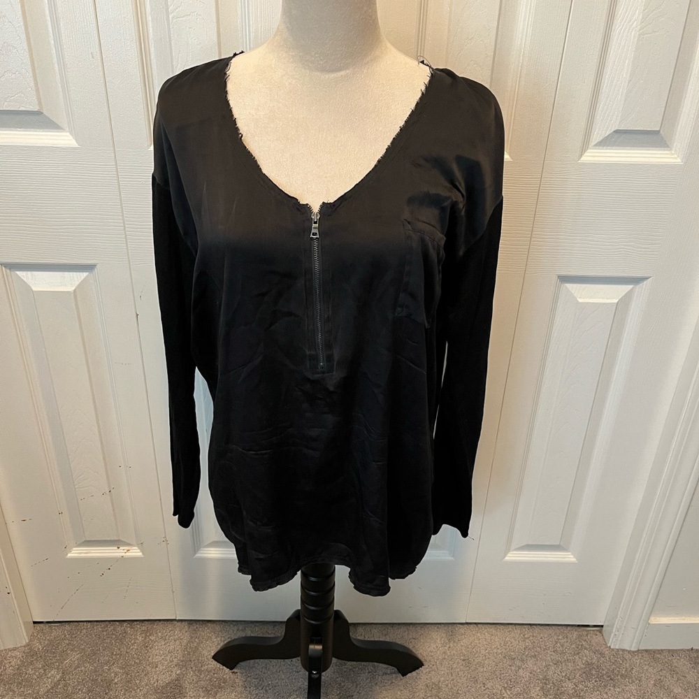 Go Silk size XL Silk Black Women's Top